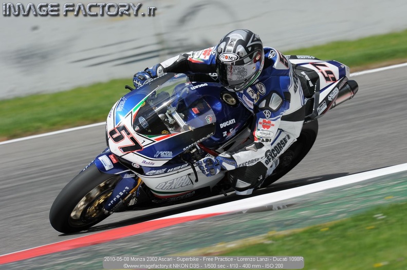 2010-05-08 Monza 2302 Ascari - Superbike - Free Practice - Lorenzo Lanzi - Ducati 1098R.jpg